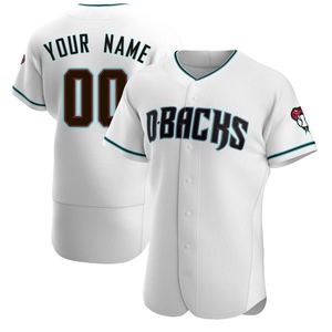 Men's Arizona Diamondbacks Custom Authentic White /Teal Alternate Jersey