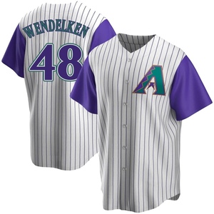 Men's Arizona Diamondbacks J.B. Wendelken Replica Purple Cream/ Alternate Cooperstown Collection Jersey